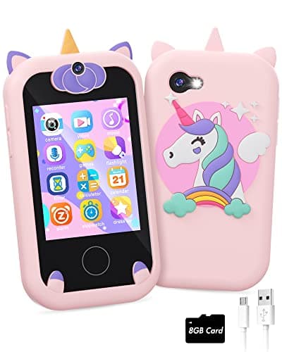 Kids Smart Phone for Girls Unicorns Gifts for Girls Toys 810 Years Old Phone Touchscreen Learning Toy Christmas Birthday Gifts for 3 4 5 6 7 8 9 Year Old with 8G Memory Card