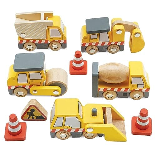 Le Toy Van Wooden Construction Vehicles Set