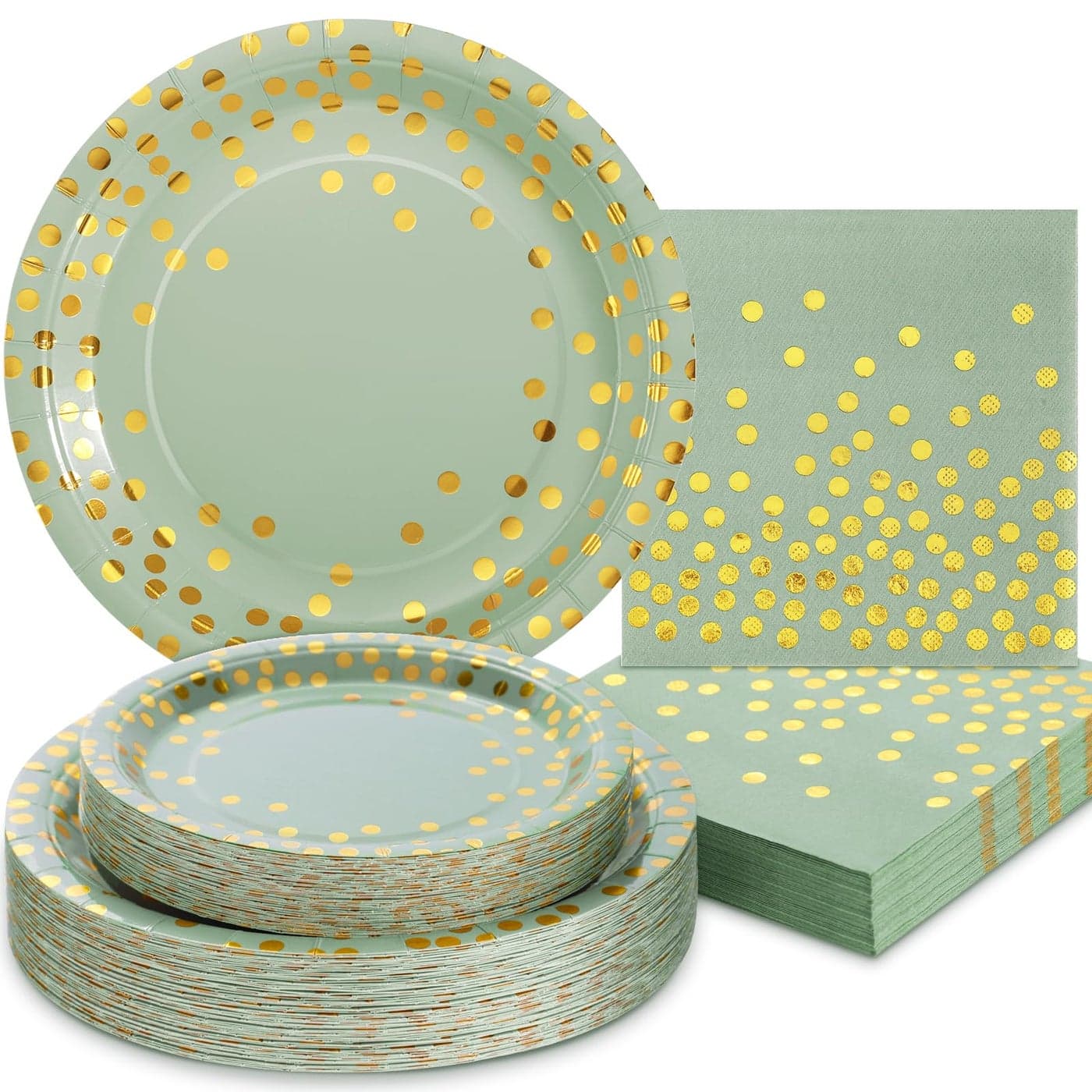 150PCS Sage Green Party DecorationsDisposable Sage Green Plates and Napkins Party Supplies for 50 GuestsBridal Shower Plates for Birthday Bachelorette Wedding Graduation Baby Shower Bridal Shower