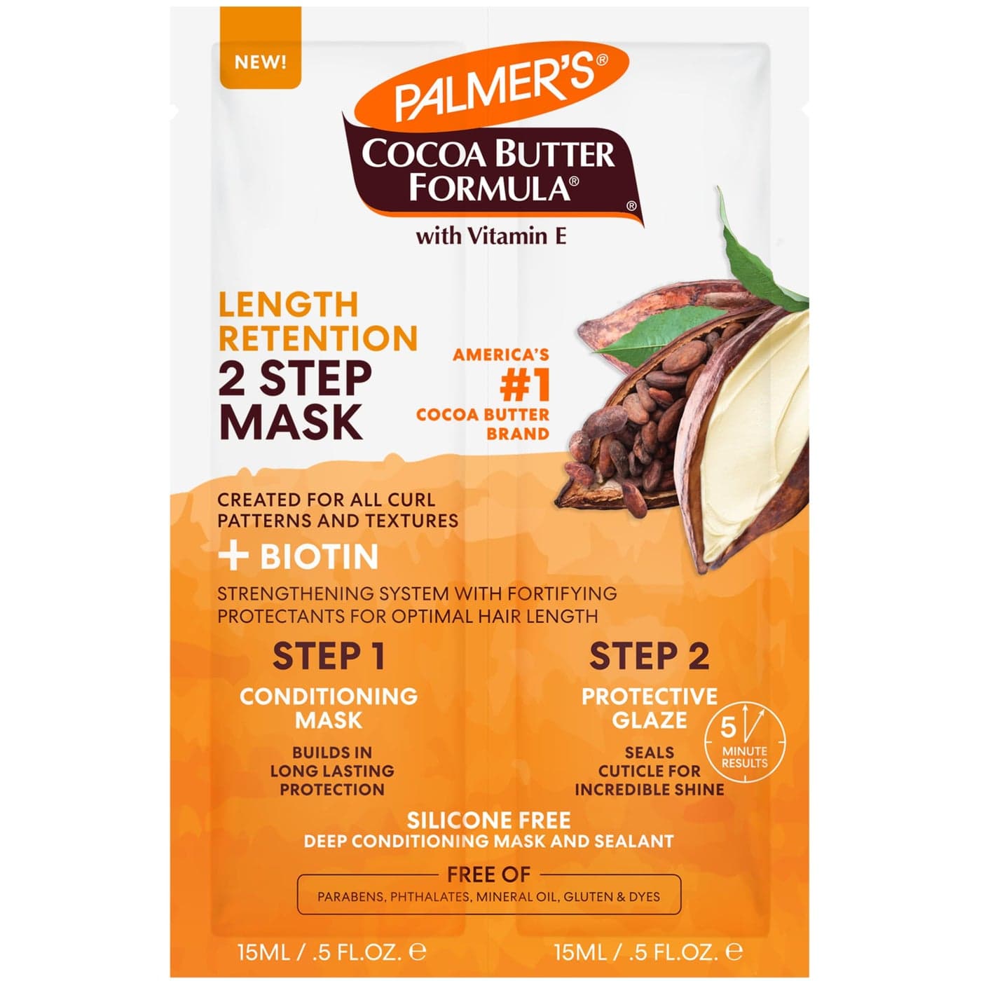 Palmers Cocoa Butter Biotin Length Retention 2Step Hair Mask 1 Ounce