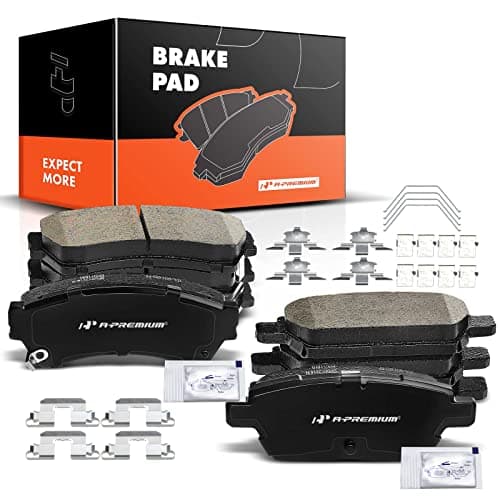 A-Premium Front and Rear Ceramic Disc Brake Pads Set Compatible with Select Ford, Lincoln, Mazda and Mercury Models - Fusion 2006-2012, MKZ 2007-2012, Zephyr 2006, 6 2006-2013, Milan 2006-2011, 8 Pcs