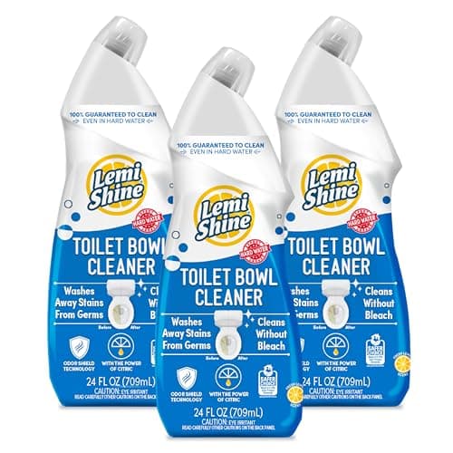 Lemi Shine Toilet Bowl Cleaner - Bleach-Free Toilet Cleaner - Removes Tough Stains and Odor - 24 fl oz (3 Pack)