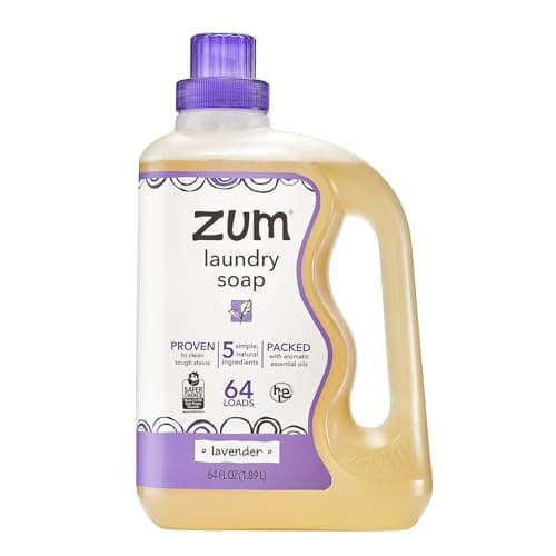 Indigo Wild Zum Clean Laundry Soap - Plant-Based Liquid Laundry Soap - Contains Baking Soda, Essential Oils & Saponified Coconut Oil - Lavender Scent - 64 fl oz