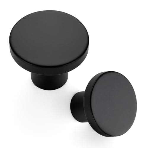Ravinte 40 Pack Cabinet Knobs Black Kitchen Cabinet Knobs Round Dresser Drawer Pulls Closet Door Pulls 1-1/5 Inch