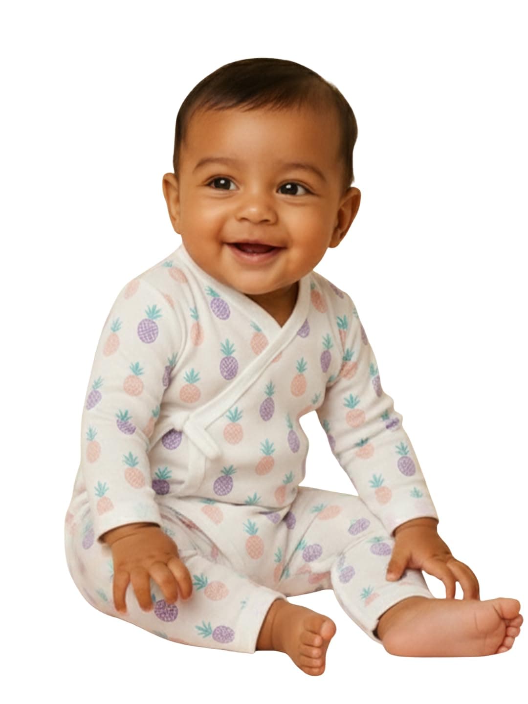 The Mom Store Baby Romper Jabla Style For Boys And Girls | Cotton | Soft Infant Bodysuit | Trendy Stylish Sleepwear For Newborn Baby | Printed | Snap Button | I Pine For You | 9-12 M
