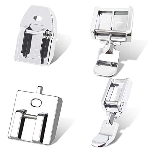 Kalevel 4pcs Zipper Foot Sewing Machine Presser Foot Set Invisible Snap on Narrow Zipper Foot Compatible with Singer, Brother, Janome, Babylock, Elna, Euro-Pro, Simplicity, White, Juki (4pcs Set)