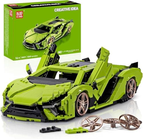Mould King 10011 Sin FKP 37 Car Building Sets 1249Piece MOC Classic Sports Car Building Block Kits Collectible Racing Supercar Model for Adult Teens Age 14
