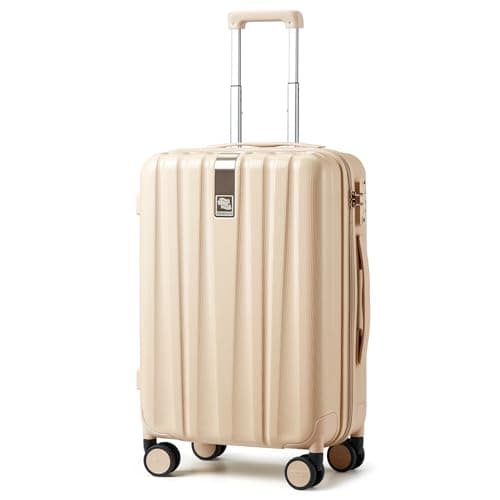 Hanke 20 Inch Carry On Luggage 22x14x9 Airline Approved Lightweight PC Hard Shell Suitcases with Wheels Travel Luggage Rolling Suitcase Travel Luggage Bag for Weekender(Cuba Sand)