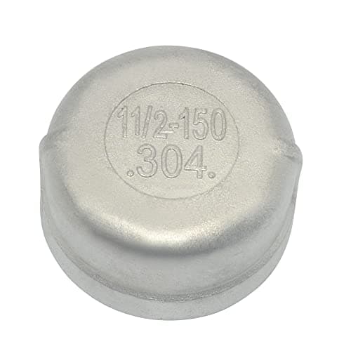 Megairon 1-1/2" 1.5" Cap,NPT Female Threaded Cast Pipe Fitting,Stainless Steel 304