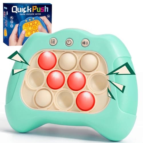 AOTIBO Fast Push Machine Light Up Fidget Toys for Kids Adults Handheld Game for Kids 312 Quick Push Bubble Stress Toy Sensory Toys Travel Games Xmas Birthday Gifts for Boys Girls Green