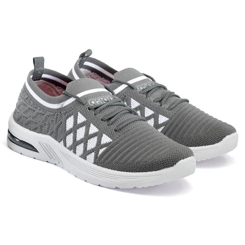 ASIAN Women's ELIZA-32 Casual Shoes with Fabric Upper Lightweight Comfortable Mid Top Shoes for Women's & Girl's Dark Grey,UK 4