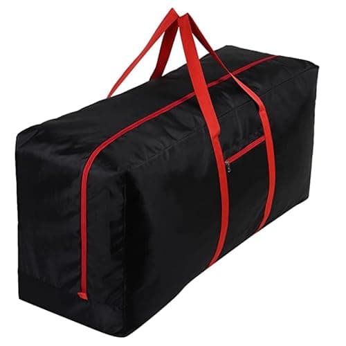 Double R Bags 236L Extra Large Storage Bag (Red & Black, 113x39x53 cm) | Heavy Duty 1680D Nylon Travel Organizer for Toys, Clothes, Blankets, Paper, Stationery | 1 Spacious Compartment (Pack of 3)