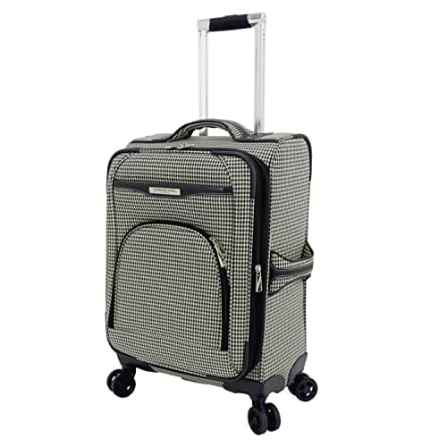 London Fog Oxford III 20" Expandable Spinner Black-White Houndstooth