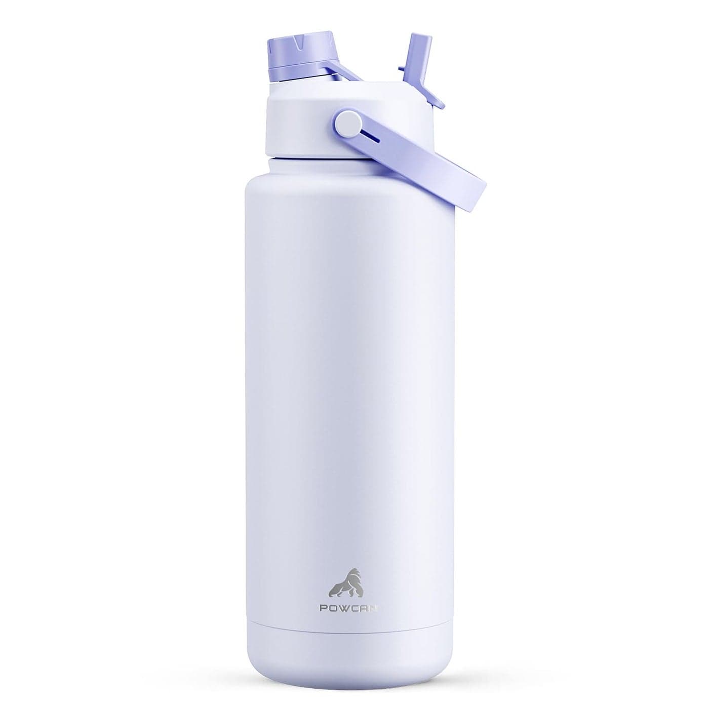 POWCAN 40 oz Insulated Water Bottle with 2in1 Straw and Spout Lid Keep Cold 24H LeakProof BPAFree Double Wall Stainless Steel Water Bottle for Sports Gym Travel and School Lupine