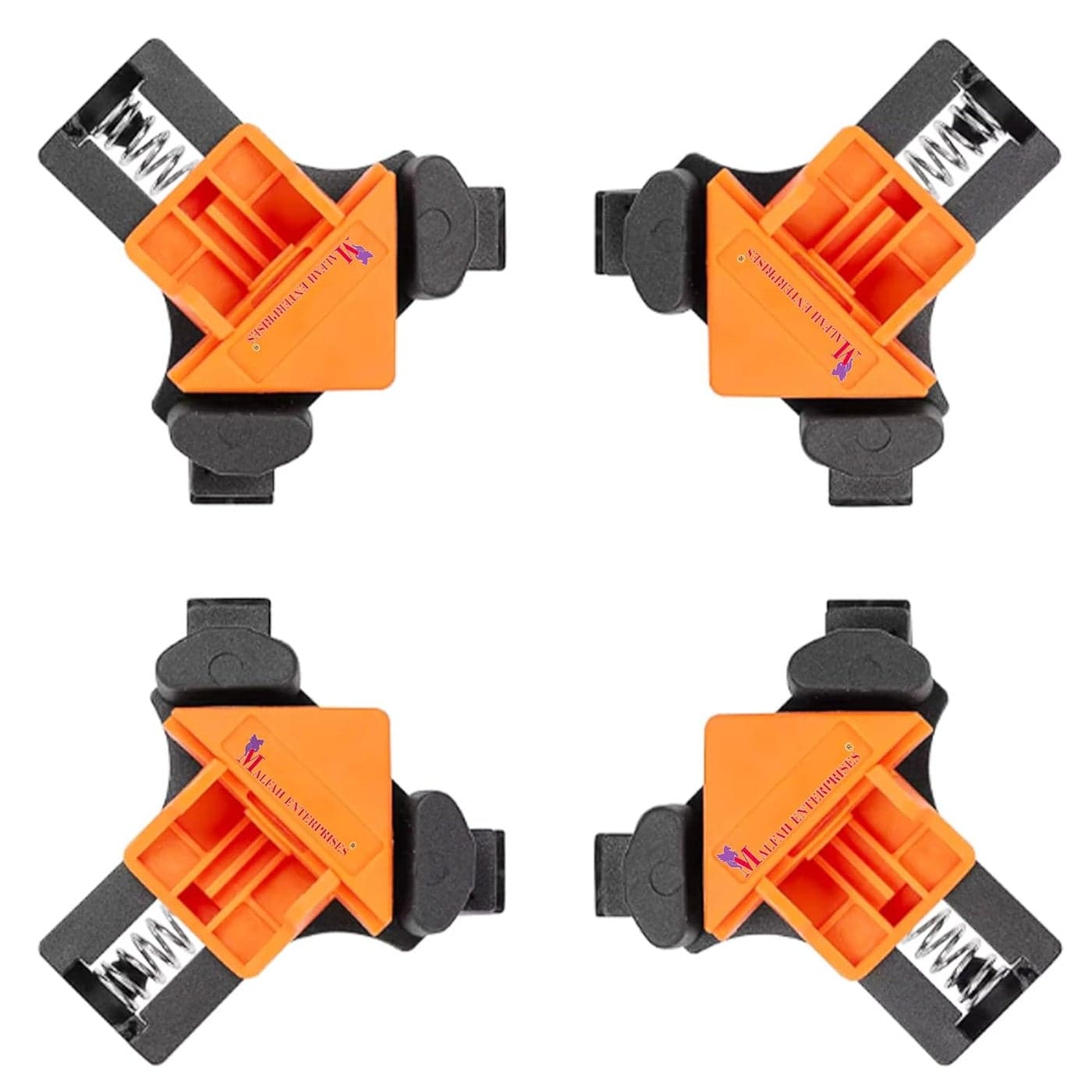 Malfah Corner Mate Clamps 4 pc Locator Right Angle Clip Fixer 522 mm Positioning Fixture Tool Welding Wood Working Photo Framing Carpentry