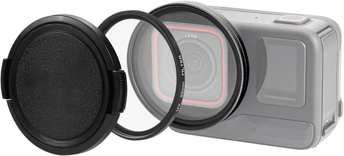 PULUZ Lens Filter Kit for Insta360 Ace Pro 52mm Filter Adapter Ring Aluminum Alloy Lens Frame UV Lens Cap Protection Cover for Insta360 Ace Pro Action Camera Accessories