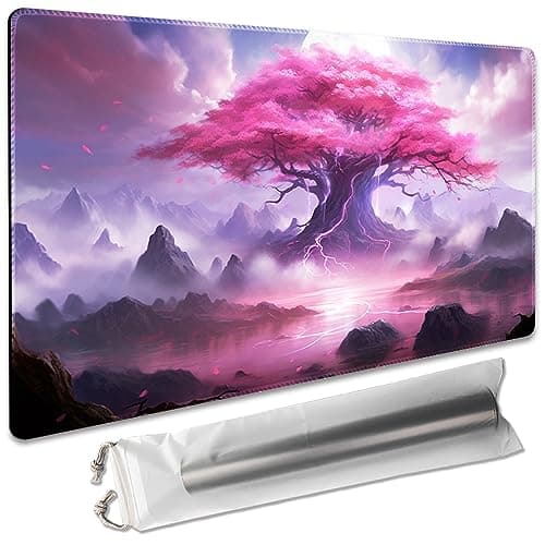 Board Game 14x24in MTG Playmat Compatible for OCG CCG RPG TCG Playmats Pink Sakura