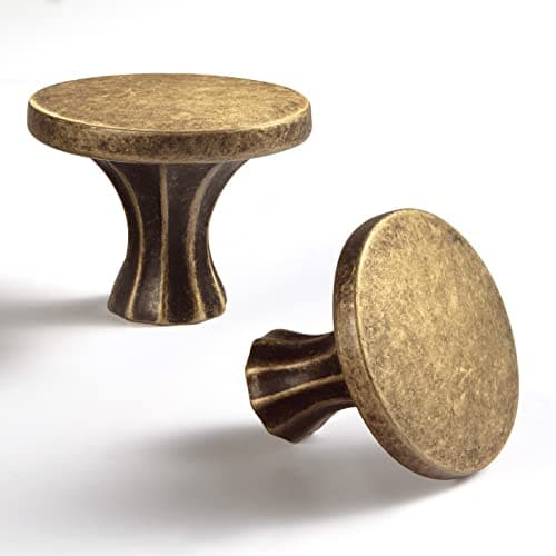 Goo-Ki 6 Pack Cabinet Knobs Antique Brass Zinc Alloy Kitchen Drawer Knobs 2202-GT-DAN