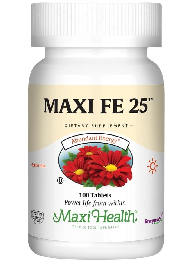 Iron Supplement for Women & Men - Gentle Iron 25 mg for The Stomach - Non Constipating* Pills - Kosher - Non GMO - Vegetarian (100 Tablets)