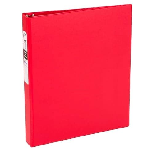 Avery Economy 3 Ring Binder, 1" Round Rings, 1 Red Binder (03310)