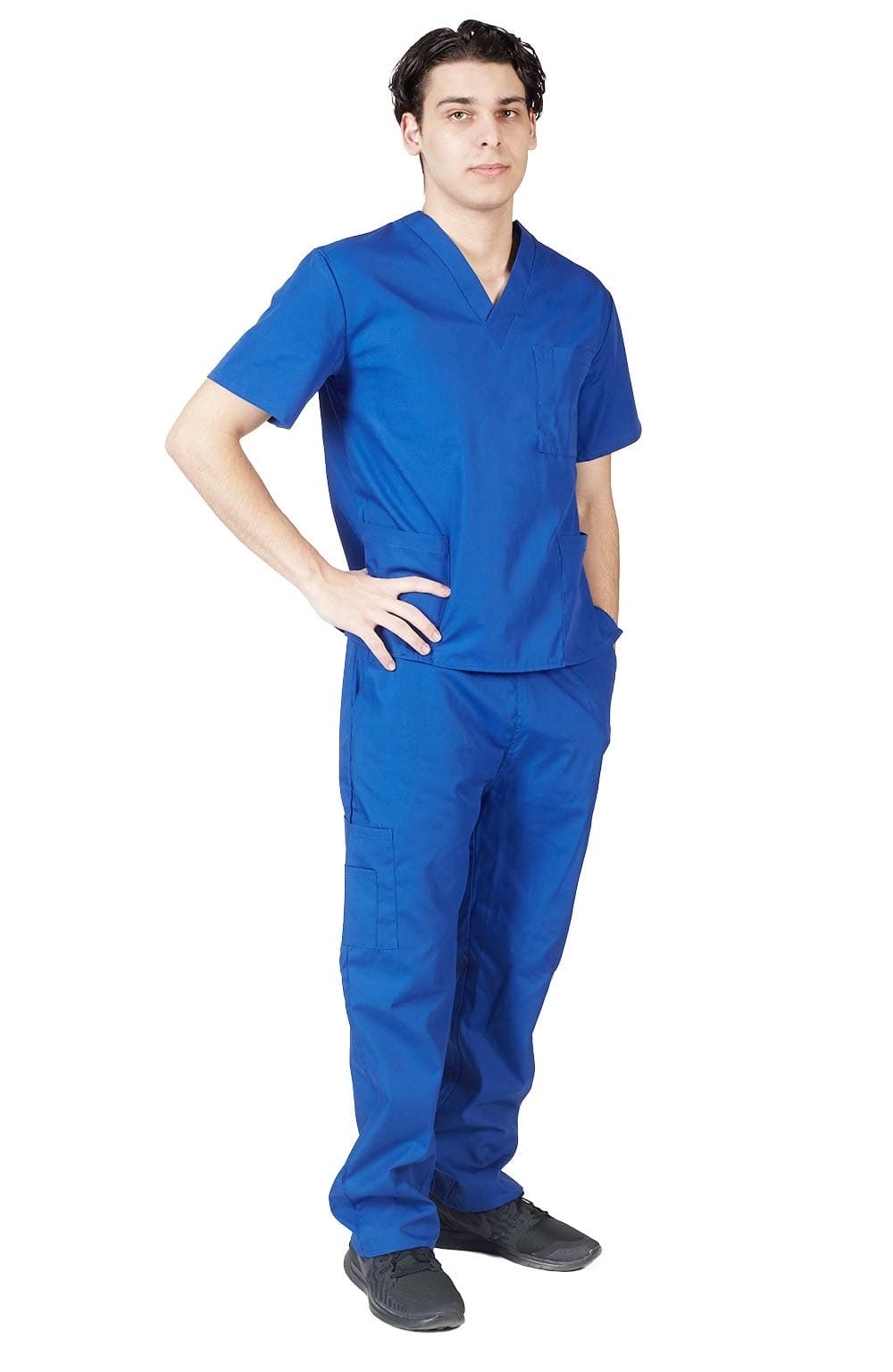 Natural Uniforms Comfortable Fit Men's Workwear Uniform 8 Pocket Top and Pant Set (XXXL, True Royal Blue)