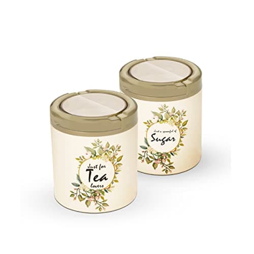 Trueware Lift up ST Container |Set of 2| Olive Green|750 ML|Plastic|Air tight|BPA Free |100% Food Grade |Canister| Jar | Plastic Body | Odour Proof | Kitchen Storage, accesseroies, Jar