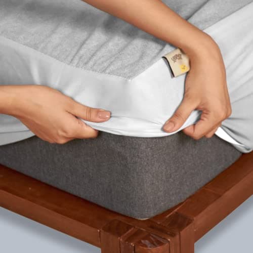 SleepyCat Waterproof Ultra Soft Mattress Protector | Cotton Feel Fitted Cover for Queen Bed | Breathable, Hypoallergenic & Durable Protection | 75x66 Inches | Grey