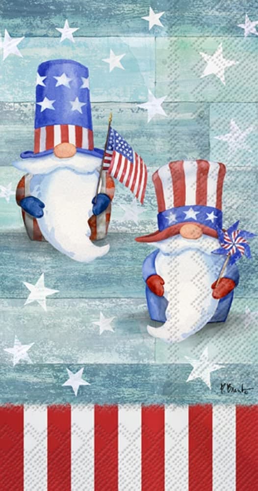 IHR Ideal Home Range Dinner Napkins Disposable 3Ply Paper Hand Towels 85 x 45 Freedom Gnomes 16Count
