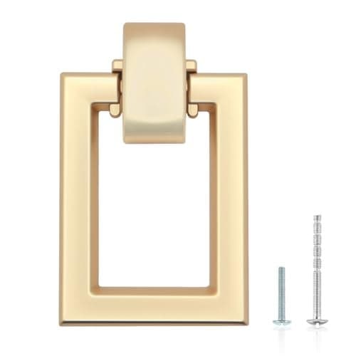 Pidynx 10 Pack Gold Dresser Knobs 189 Brushed Gold Drawer Pulls Zinc Alloy Ring Knobs for Cabinets 48mm Kitchen Handles for Cupboard Wardrobe Bathroom Cabinet Hardware