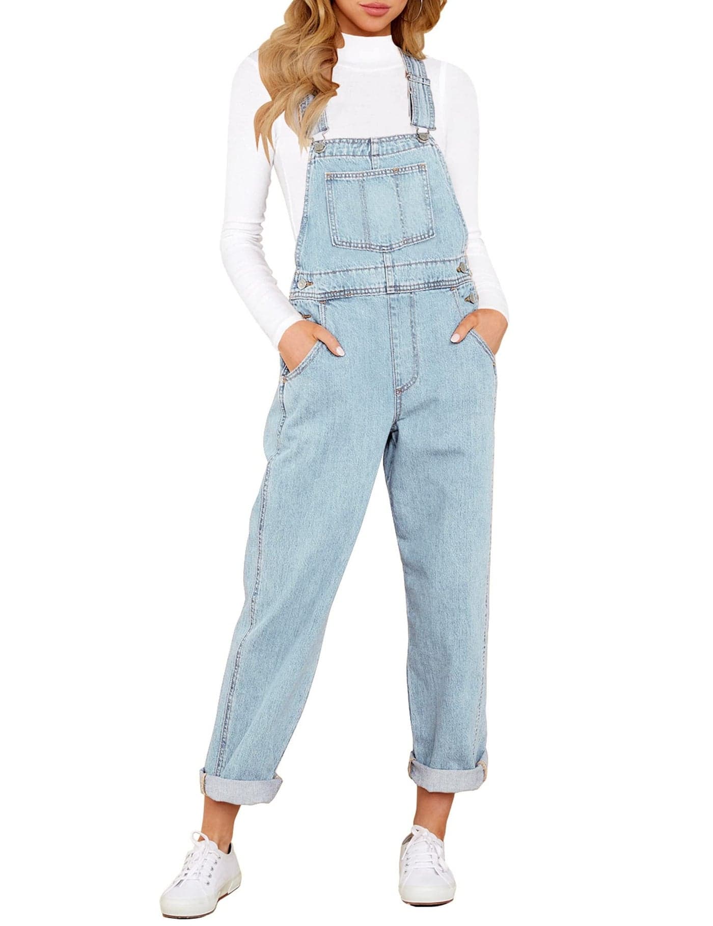 LookbookStore Denim Overalls for Women Spring 2025 90s Women's Overalls Light Blue Denim Ladies Women Cowgirl Revolt Size XXL Size 20 22