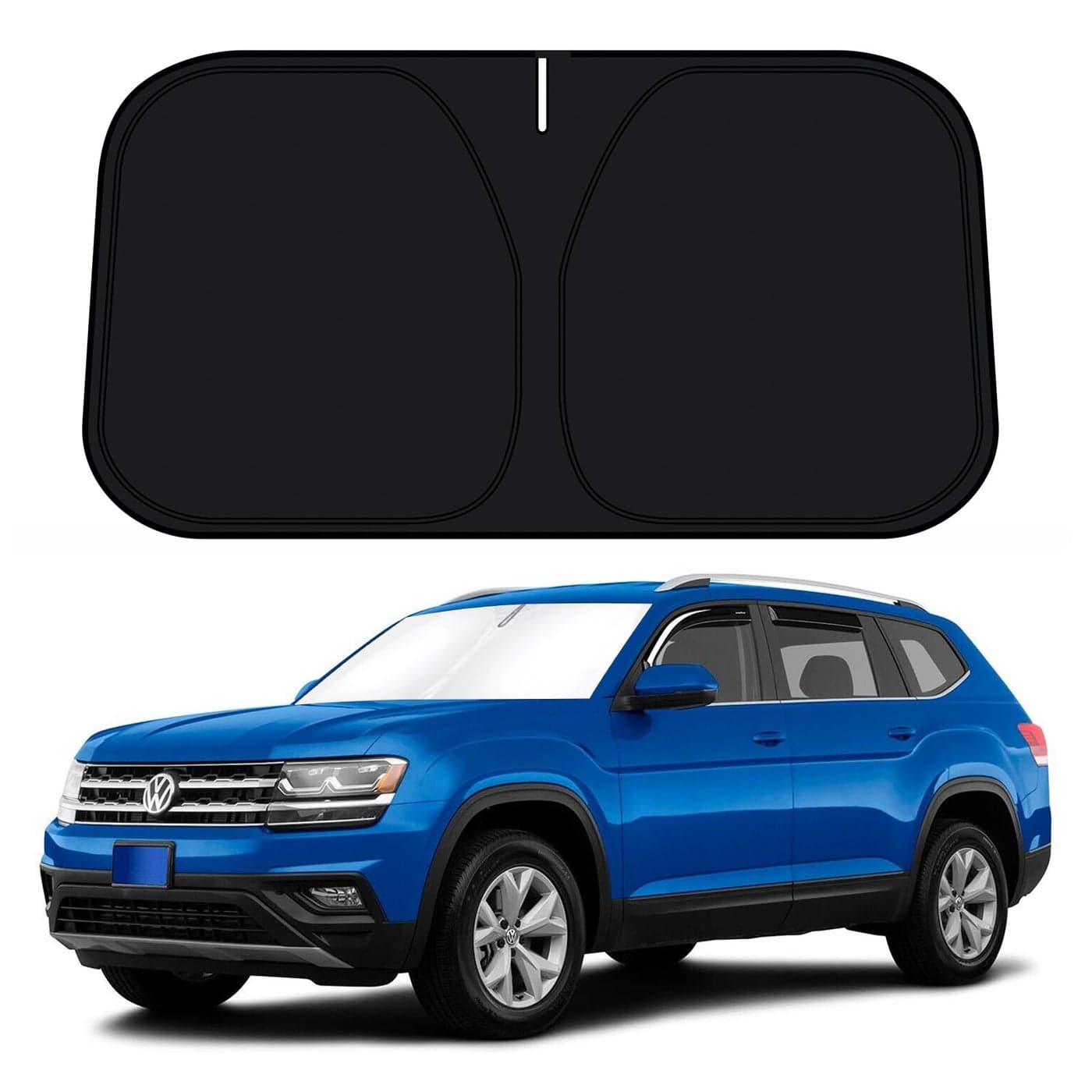 DLumina Windshield Sun Shade for Volkswagen Atlas 20182025 VW Atlas Cross Sport Accessories Front Window Sunshade Sun Visor Protector Block UV Rays Heat Foldable 2 Layers 210T Material