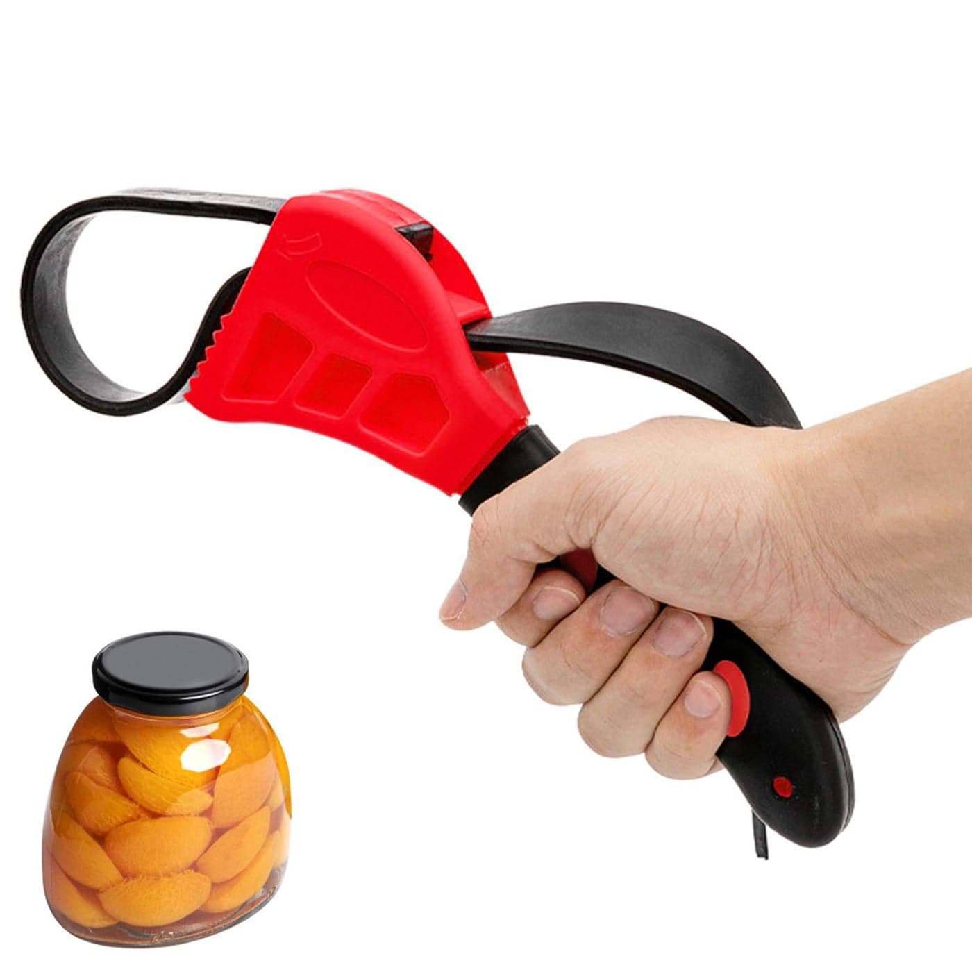 Jar Opener Adjustable Belt Wrench Can Opener Jar Lid Opener Tool Easy Twist Rubber Jar Gripper Multi Can Openers for Weak Handred