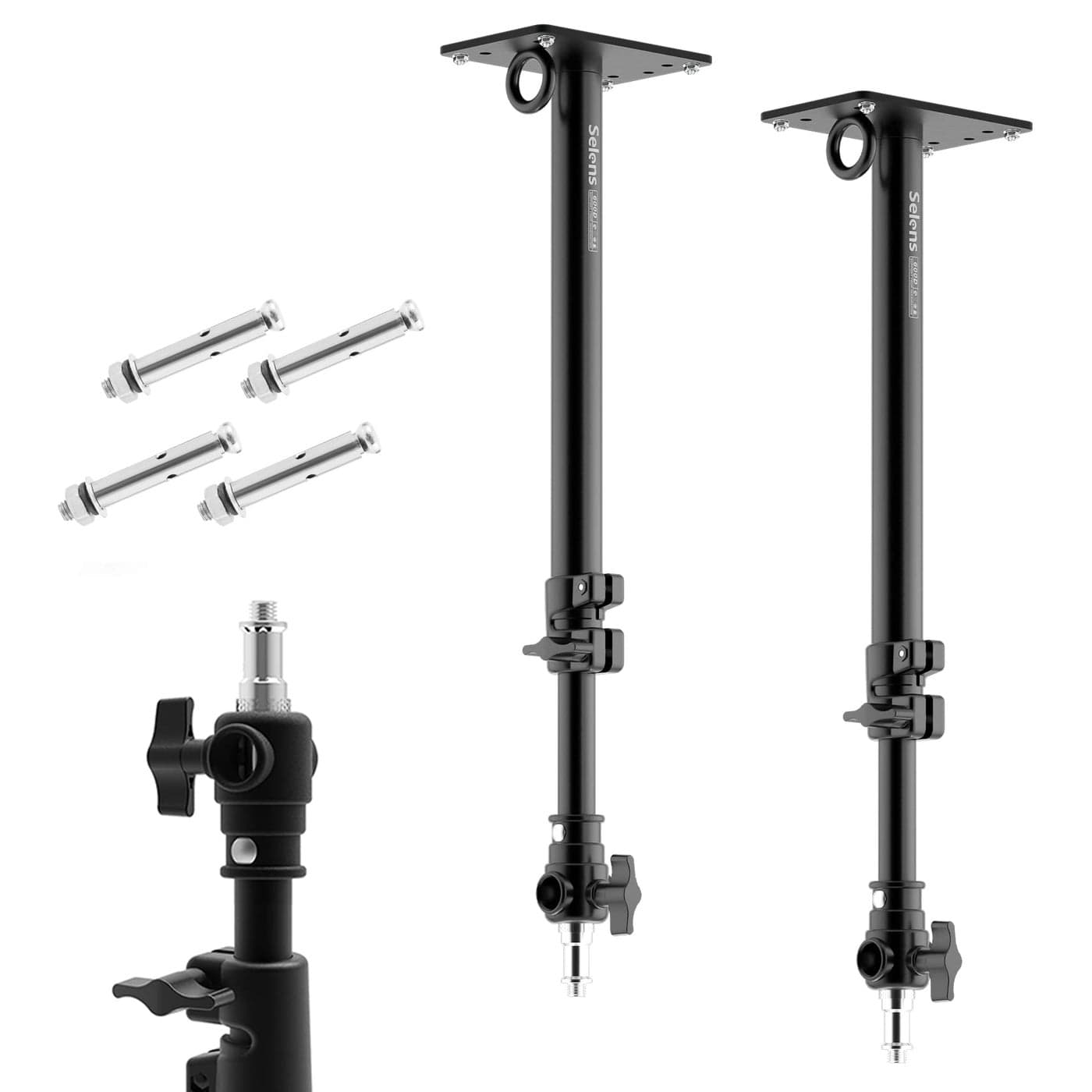 Selens Photography Camera Wall Mount Boom Arm Ceiling Wall Mounting Up to 22inch for Photo Video Studio Strobe Light Softbox Overhead Mount with 38 14 Thread 2 Pack