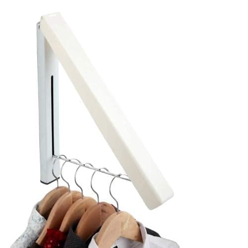 Nityasiddh Foldable Clothing Rack WallMounted Retractable Clothes Hanger for Laundry Dryer Room Hanging Drying Rod Small Collapsible Folding Garment Racks Dorm Accessories