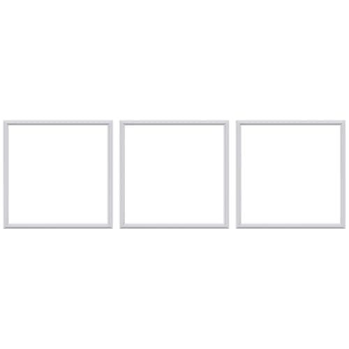KTINITK 3 Set Panels Peel and Stick Premade Wainscoting Accent Wall Panels for Interior Wall Decor Easy DIY Build and Picture Frame Door Decor White 20 x 20 in