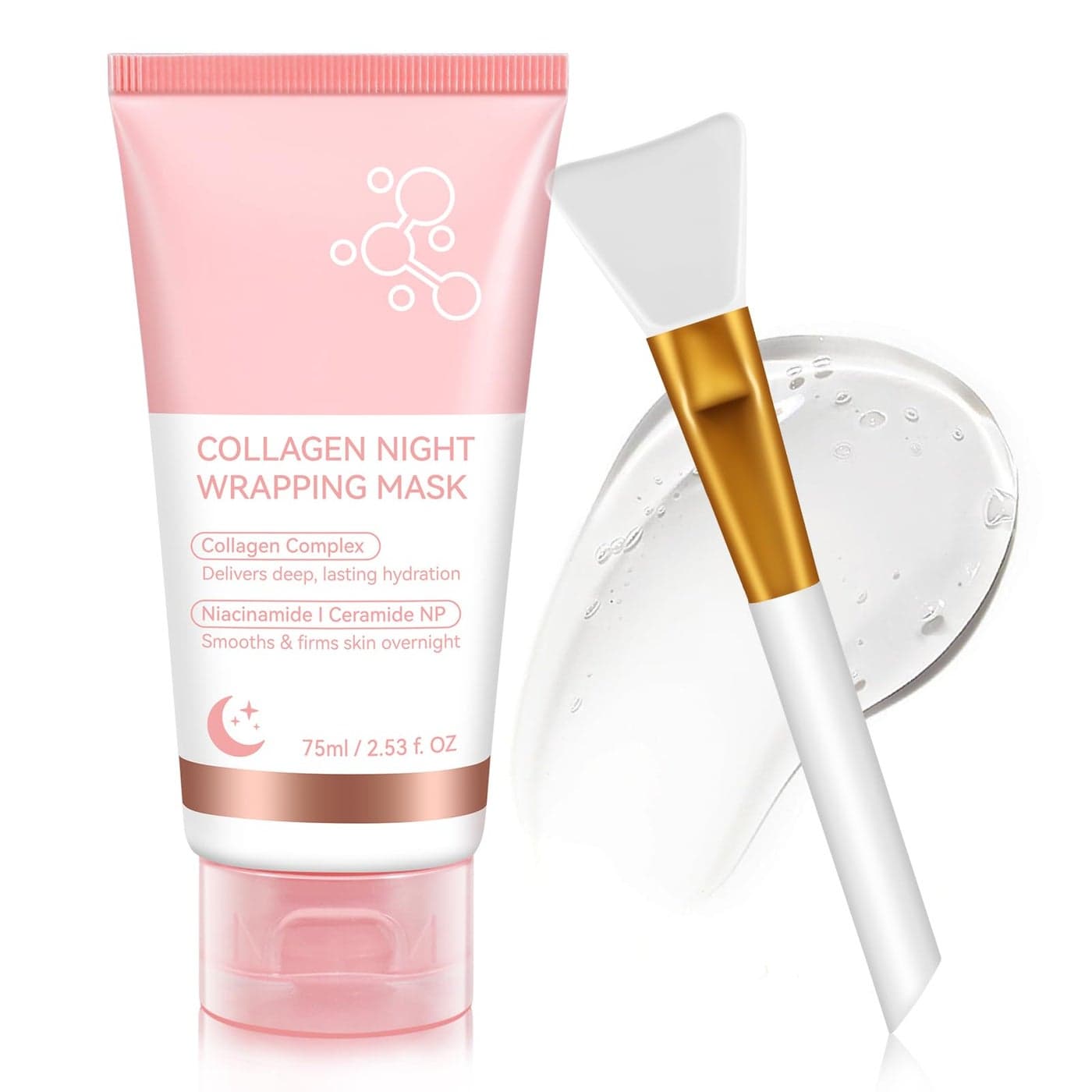 QwsYaay Collagen Night Wrapping Mask Collagen Face Mask Collagen Sleeping Mask Collagen Facial Mask for Elasticity Hydration Hydrates and Tightens Skin Reduces Sagging