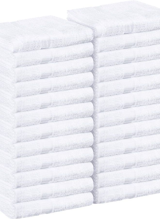 White Salon Towels, Pack of 24 (Not Bleach Proof, 16 x 27 Inches) Highly Absorbent Towels for Hand, Gym, Beauty, Spa, and Home Hair Care