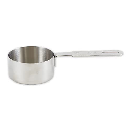 RSVP International Endurance Collection Kitchen Measuring Tools, Dishwasher Safe, 0.5 Cup, Individual, Stainless Steel