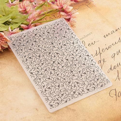 Vintage Lace Vine Background Pattern Plastic Embossing Folder 3D Textured Impressions Flowers Background Embossing Folder Template for Card Making Scrapbooking Paper Craft Album Stamps DIY Dcor