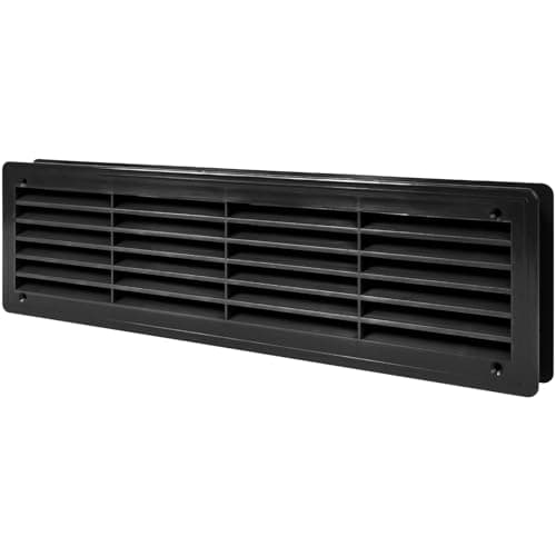Vent Systems 18 x 5 Inch Black Plastic Door Air Vent Cover Two Sided Louvered Vent Register Interior Door Grille Louver Ventilation Grill for Home Cabinet Furniture Bathroom Garage