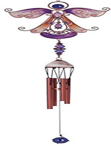 StealStreet SS-G-99890 Wind Chime Copper and Gem Angel Garden Decoration Hanging Porch Decor
