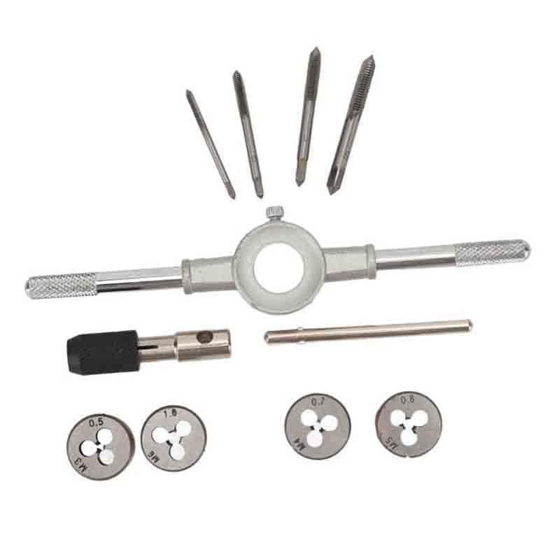 Tap Die SetTap Die Metric Tool10 Pcs Metric Tap Die Wrench Set M3 M4 M5 M6 Bearing Steel Standard Tap Die Metric Tool Thread Repair Tool