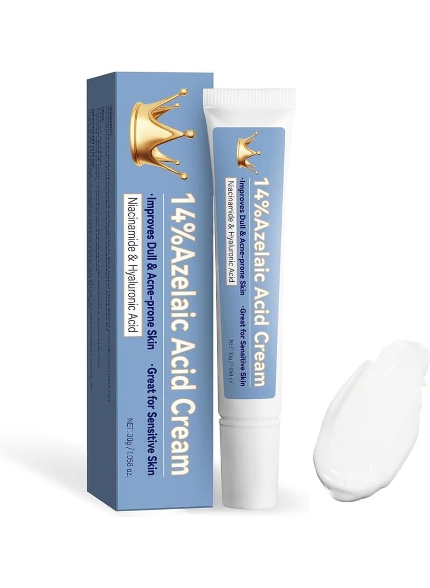 14% Azelaic Acid Acne Cream for Face,Advanced Azelaic Acid Serum,Redness Relief for Face, Redness Reducing Skin Care,Blackheads,Blemishes,Uneven Tone,30g