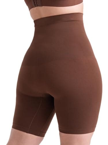 SHAPERMINT Shapewear for Women - High-Waisted Shapewear Tummy Control Shorts, Faja Body Shaper, Underwear for Women Chocolate