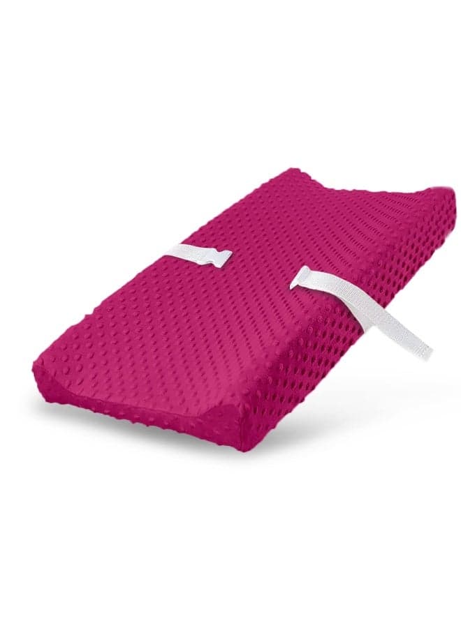 Changing Pad Cover, Ultra Soft Minky Dots Plush Changing Table Covers Breathable Mink Changing Table Sheets Cover Wipeable Changing Pad Covers for Infants Newborn Baby Girl Boy (Fuchsia Purple)