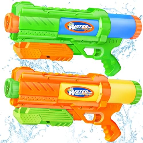 Super Water Gun for Kids Adults 2 Pack Super Water Gun Soaker 1200cc Squirt Blasters with Impressive Range Ideal Toys for Boys Girls Summer Outdoor Swimming Pool Water Toys Fun