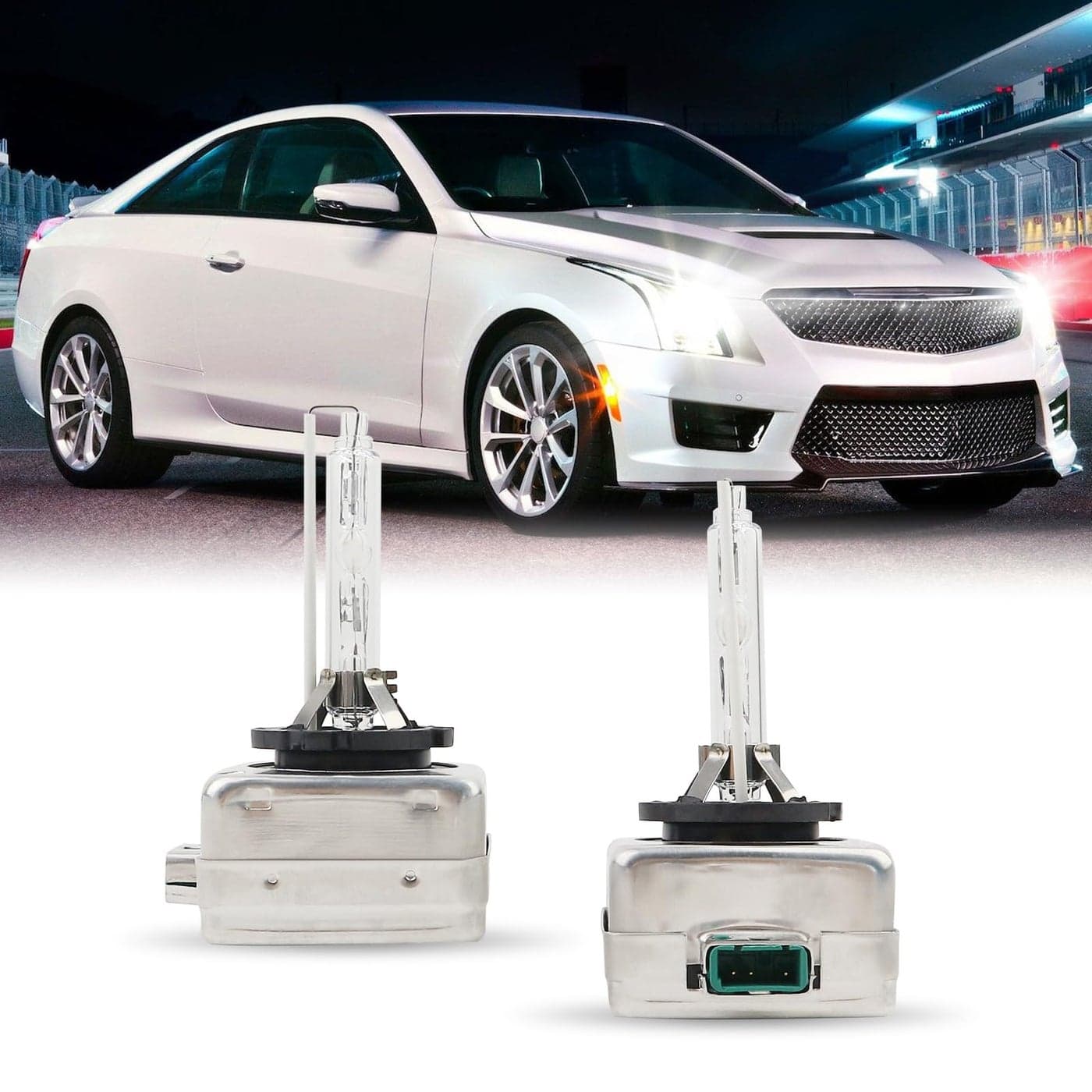 D3S Xenon HID Headlight Bulbs 6000K Cool White 35W Compatible with 20132019 Cadillac ATS 20142019 Cadillac CTS D3S C1 Replacement BiXenon Lights Headlamps Projector Lights Pack of 2