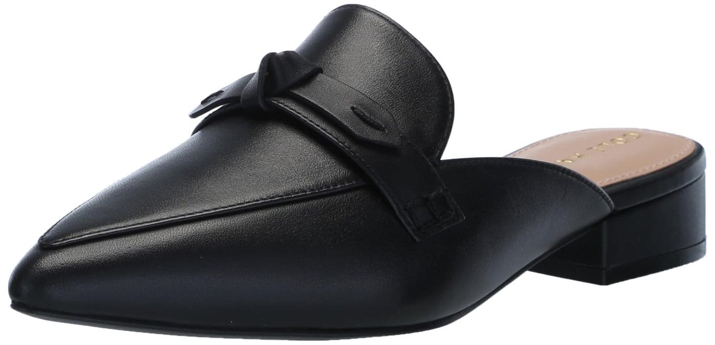 Cole Haan Women's Piper Bow Mule, Black Leather, 8
