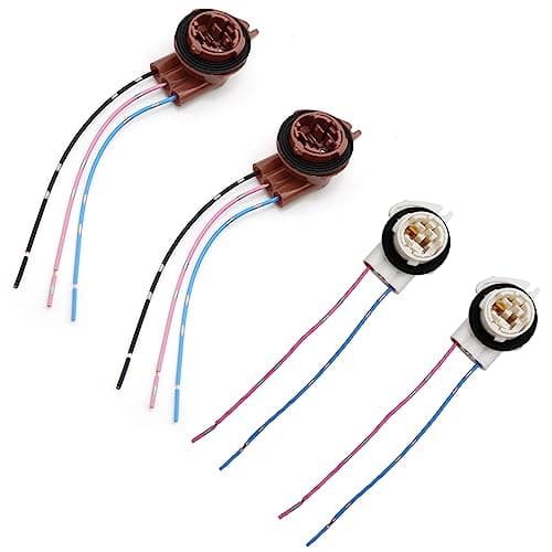 3156/3157 Pre-Wired Harness Pigtail Socket Connector Plug Install LED Bulbs, Fit for Most Chevrolet Silverado GMC Sierra for Brake/Tail Lights Turn Signal Light, 4 PCS