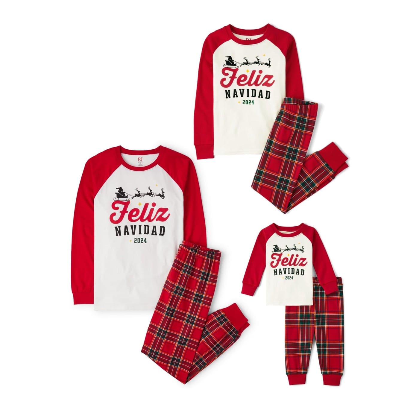 The Childrens Place Baby Adult Family Matching Christmas and Holiday Pajama Sets Cotton Feliz Navidad Plaid